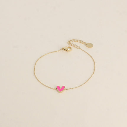 Bracelet - pendentif coeur en émail