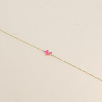 Bracelet - pendentif coeur en émail
