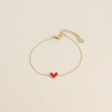Bracelet - pendentif coeur en émail