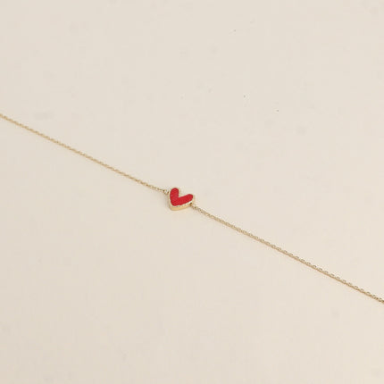 Bracelet - pendentif coeur en émail