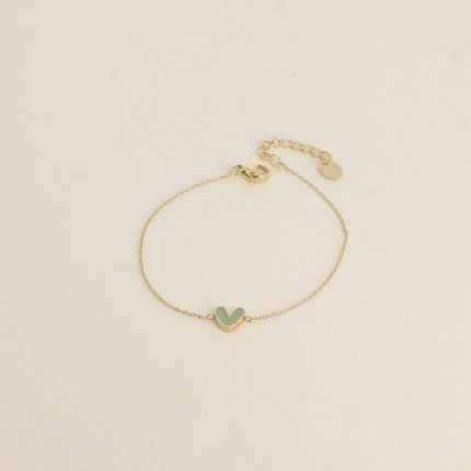 Bracelet - pendentif coeur en émail