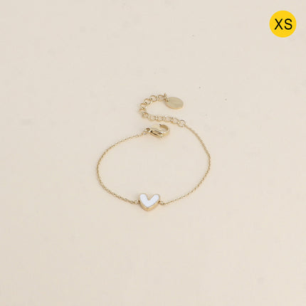 Bracelet XS - pendentif coeur en émail