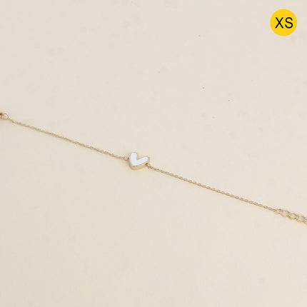 Bracelet XS - pendentif coeur en émail