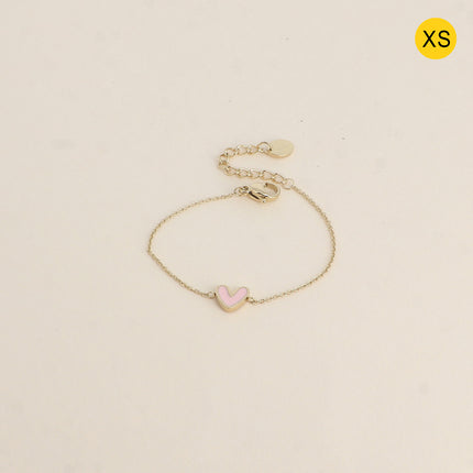 Bracelet XS - pendentif coeur en émail