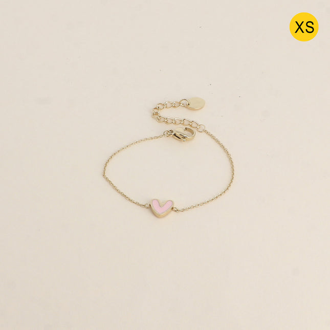 Bracelet XS - pendentif coeur en émail