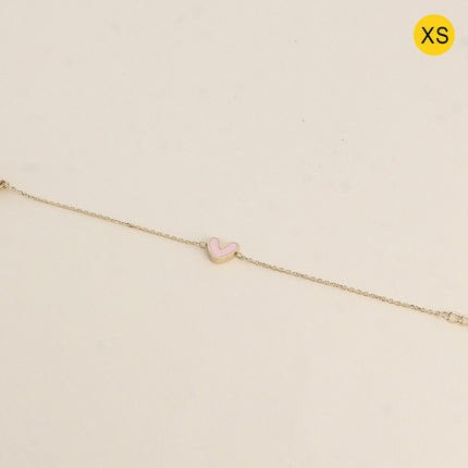 Bracelet XS - pendentif coeur en émail