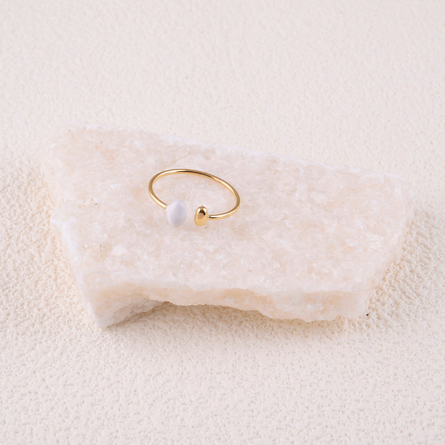 Open ring - double oval and enamel