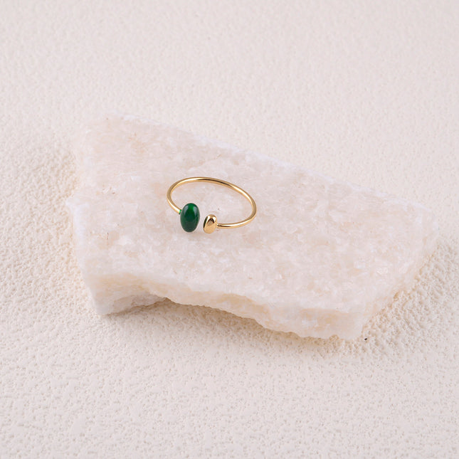 Open ring - double oval and enamel