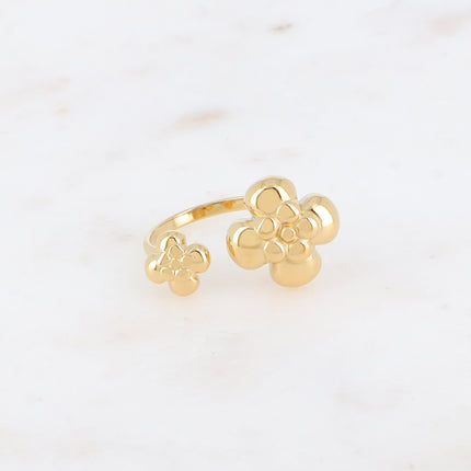 Bague ouverte - double fleur