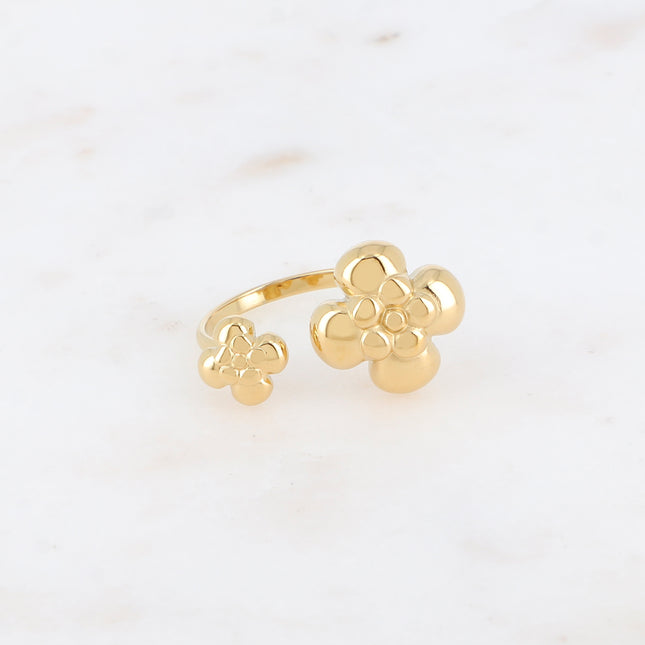 Bague ouverte - double fleur