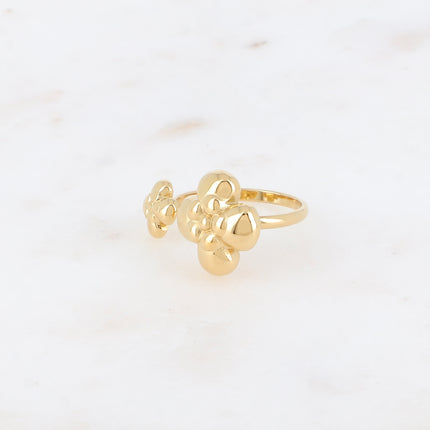 Bague ouverte - double fleur