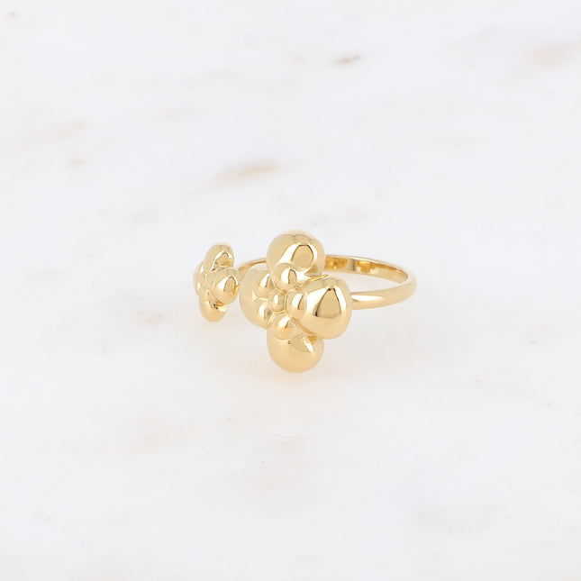 Bague ouverte - double fleur
