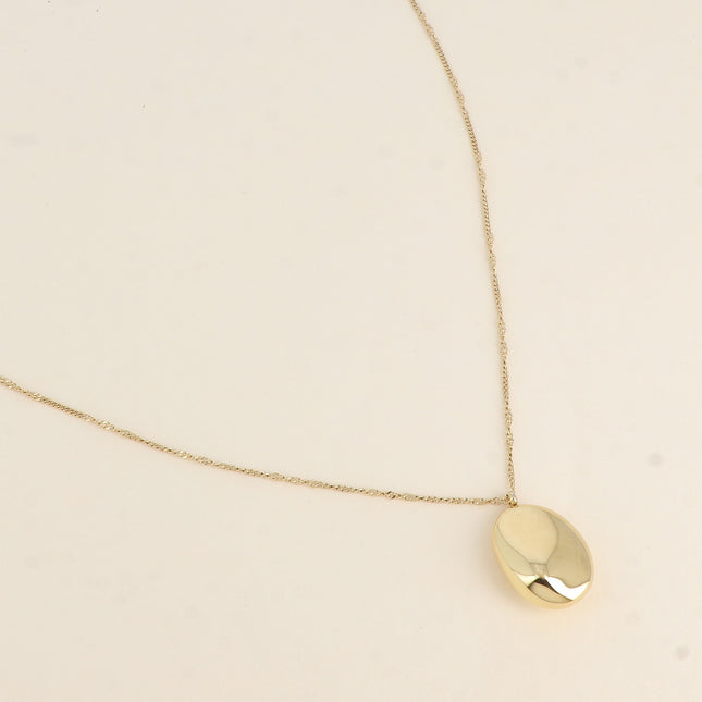 Giovanna Necklace - Large Oval Mirror Effect Pendant
