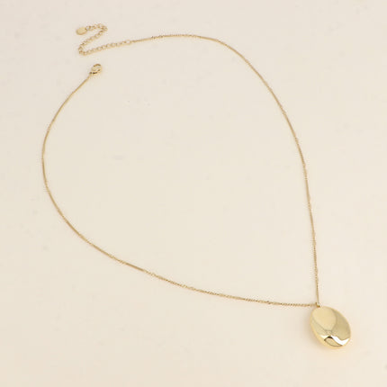 Collier Giovanna - pendentif grand ovale effet miroir