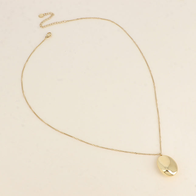 Giovanna Necklace - Large Oval Mirror Effect Pendant