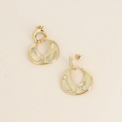 Boucles pendantes - double anneau ondulé