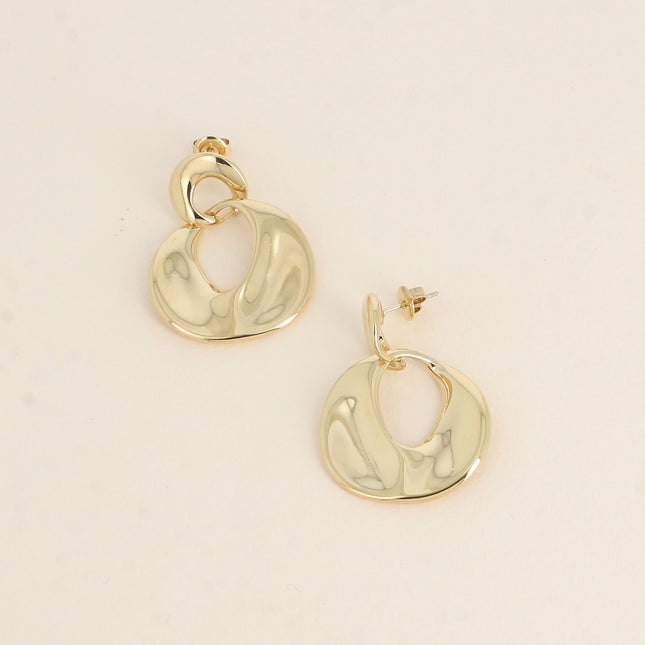 Boucles pendantes - double anneau ondulé