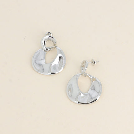 Boucles pendantes - double anneau ondulé
