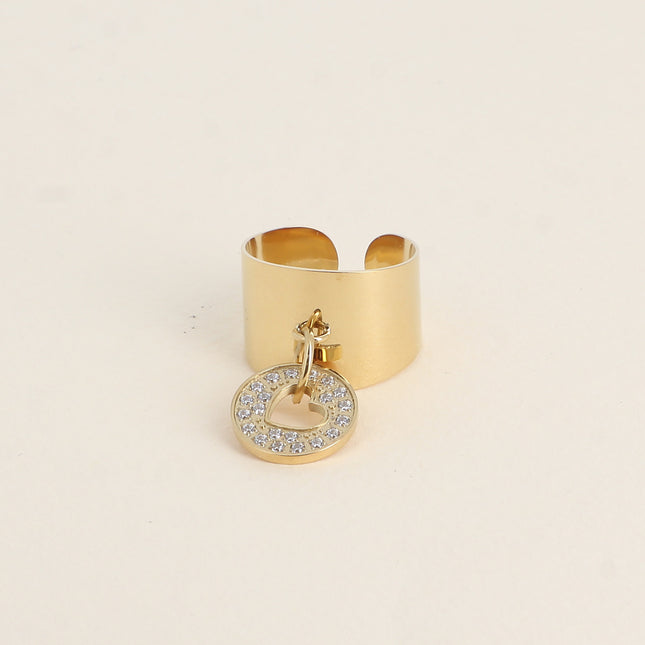Bague Isabelline - coeur - oxydes de zirconium