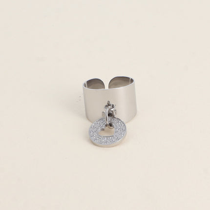 Bague Isabelline - coeur - oxydes de zirconium