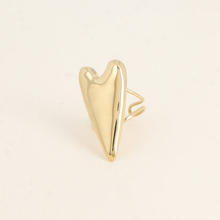 Bague - motif coeur allongé et plat