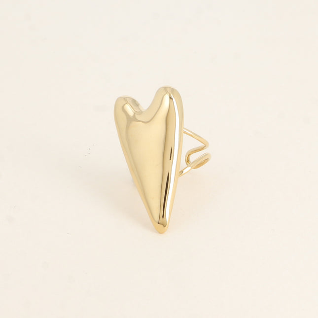 Bague - motif coeur allongé et plat