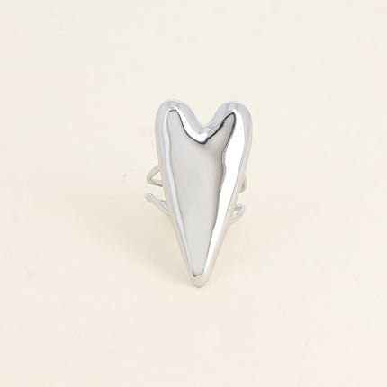 Bague - motif coeur allongé et plat
