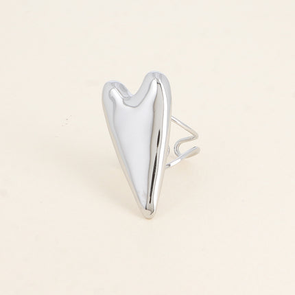 Bague - motif coeur allongé et plat