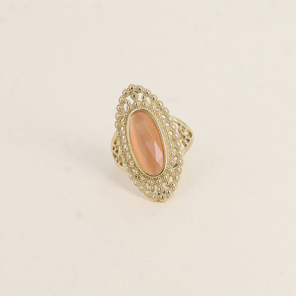 Bague Clairia - pierre oeil de chat, anneau effet milgrain ajouré