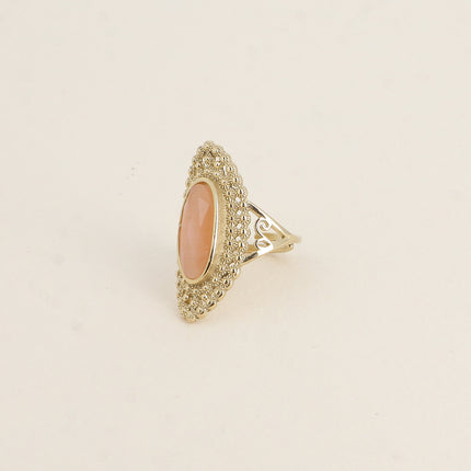 Bague Clairia - pierre oeil de chat, anneau effet milgrain ajouré