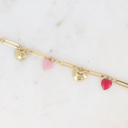 Bracelet - multi coeur en pierre naturelle