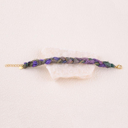 Bracelet sur tissu - tressage avec chaîne