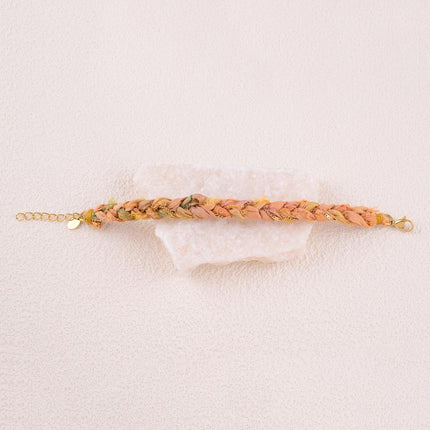 Bracelet sur tissu - tressage avec chaîne