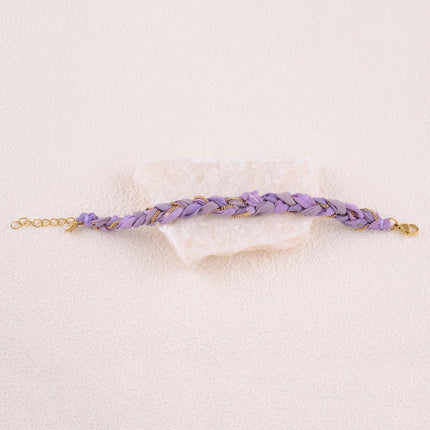 Bracelet sur tissu - tressage avec chaîne