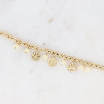 Bracelet - breloques de roses florales en acétate