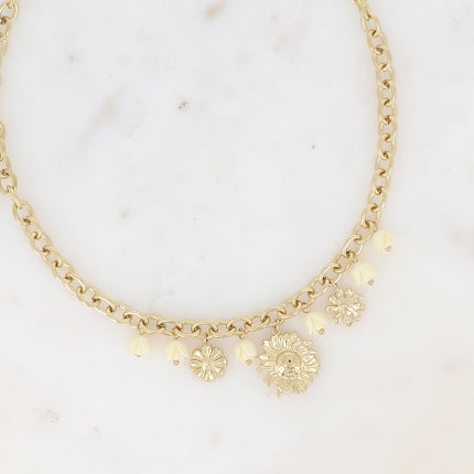 Collier - breloques de roses florales en acétate