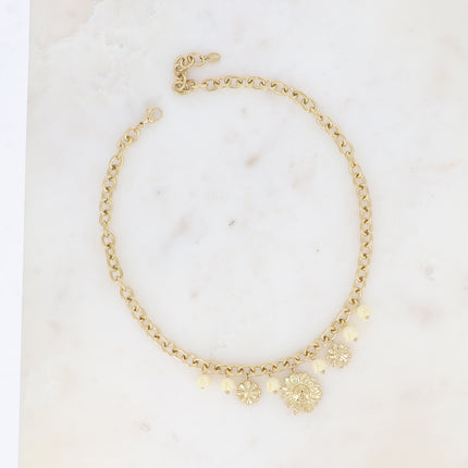 Collier - breloques de roses florales en acétate