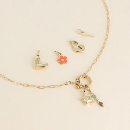Cartelette WITH LOVE Collier et 6 pendentifs (étoile et pierres naturelles)