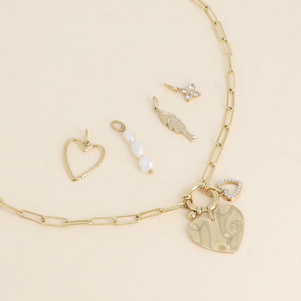 Cartelette WITH LOVE Collier et 6 pendentifs (coeurs)