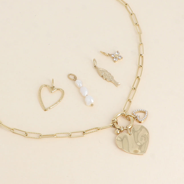 Cartelette WITH LOVE Collier et 6 pendentifs (coeurs)