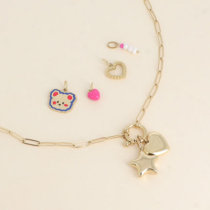 Cartelette WITH LOVE Collier et 6 pendentifs (coeur et étoile)