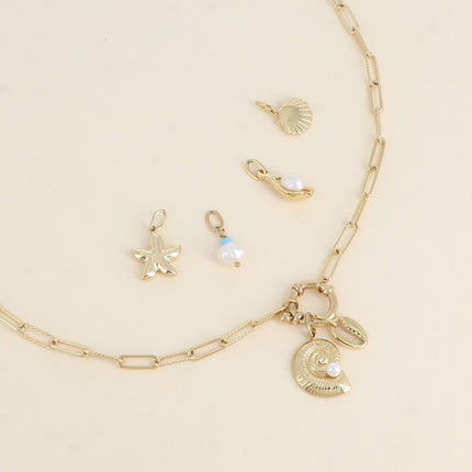 Cartelette SUMMER VIBES Collier et 6 pendentifs (coquillage et cauri)