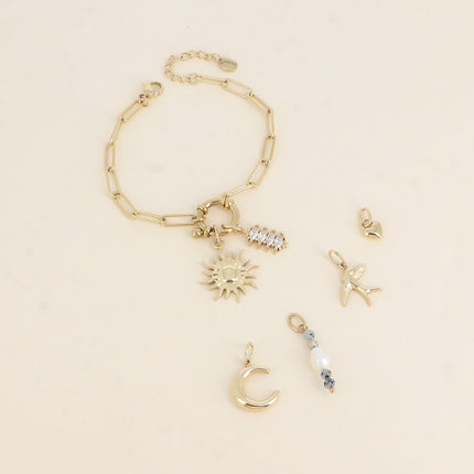 Cartelette CARPEDIEM Bracelet et 6 pendentifs (soleil et cristaux)