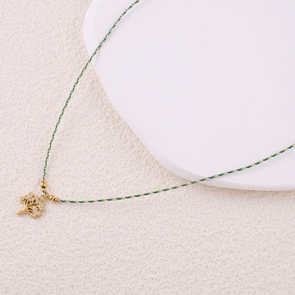 Collier sur fil Naïa - arbre de vie avec oxydes de zirconium