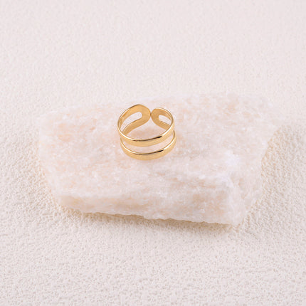 Ring - 2 bands with a matte brushed effect