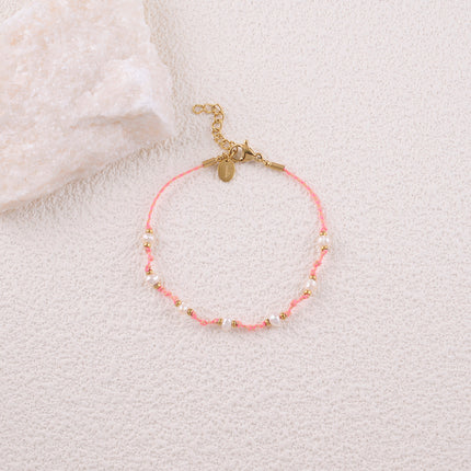 Bracelet Mangora - cordon et perles d'eau douce