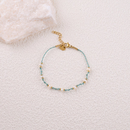 Bracelet Mangora - cordon et perles d'eau douce
