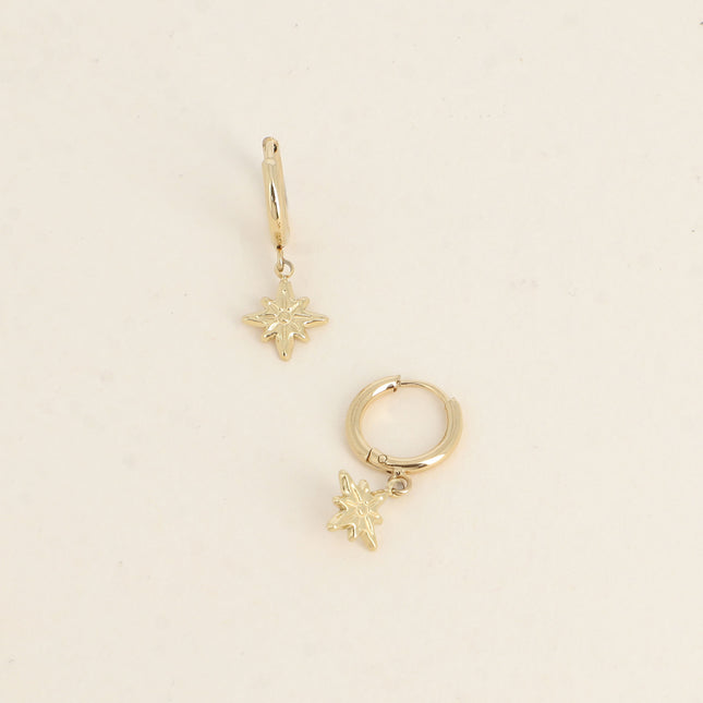 Creole earrings - North Star pendant