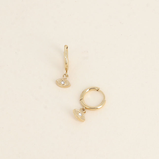 Créoles - pendentif oeil et oxyde de zirconium