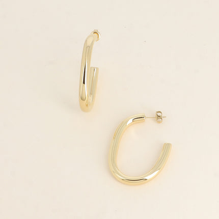 Hoop earrings - oval ring 33x44mm